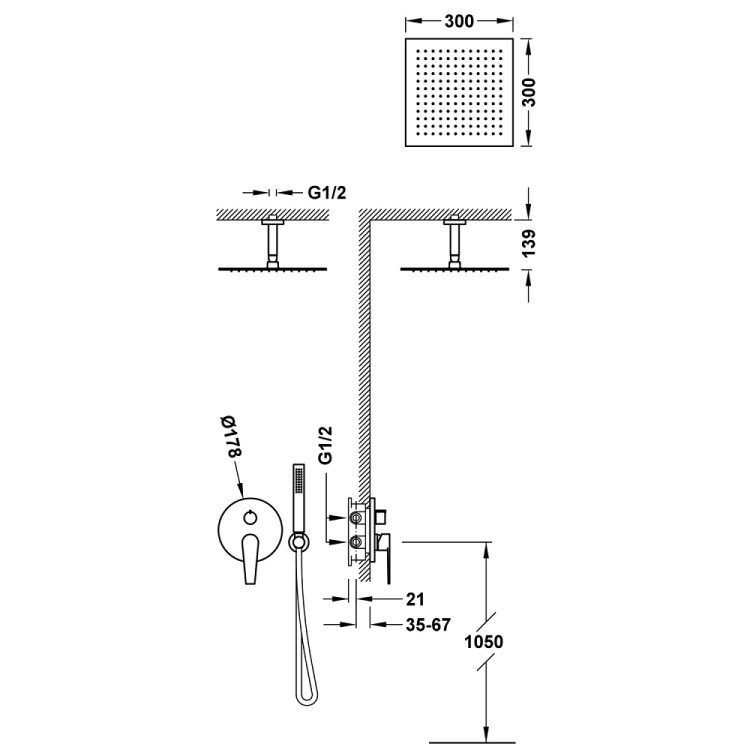 Vannas un dušas iebūvējamais maisītājs TRES CLASS Rapid-box, 20528003