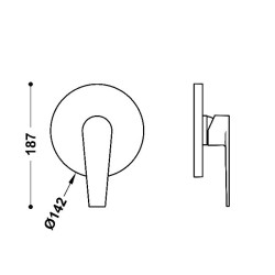 Dušas iebūvējamā maisītāja dekoratīvā daļa TRES Class, hroms 20527810
