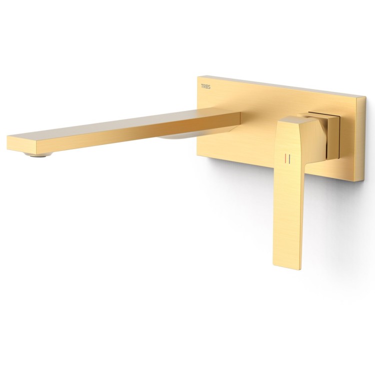 Iebūvējamā izlietnes maisītāja TRES SLIM dekoratīvā daļa 24cm, matēts zelts, 20230032OM