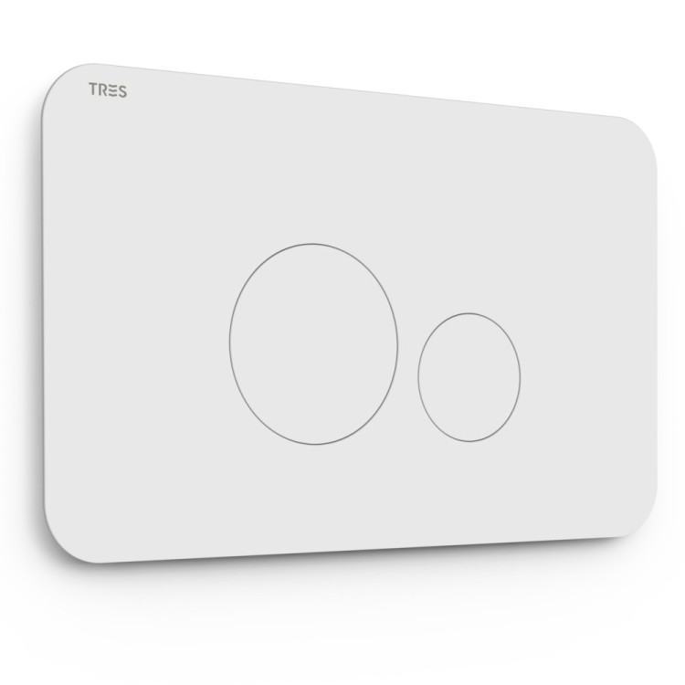 Noskalošanas taustiņš Tres Dual, balta matēta 25429802BM