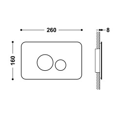 Noskalošanas taustiņš Tres Dual, 24K matēts rozā zelts 25429802OPM