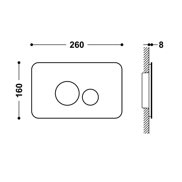 Noskalošanas taustiņš Tres Dual, 24K matēts rozā zelts 25429802OPM