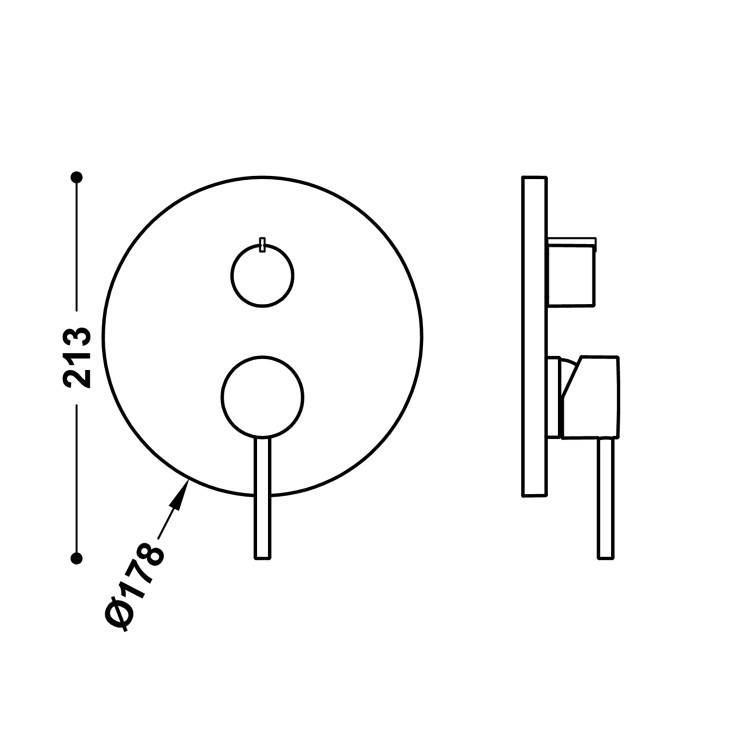 Vannas un dušas iebūvējamais maisītājs Study 3-ceļu, 26227310KM