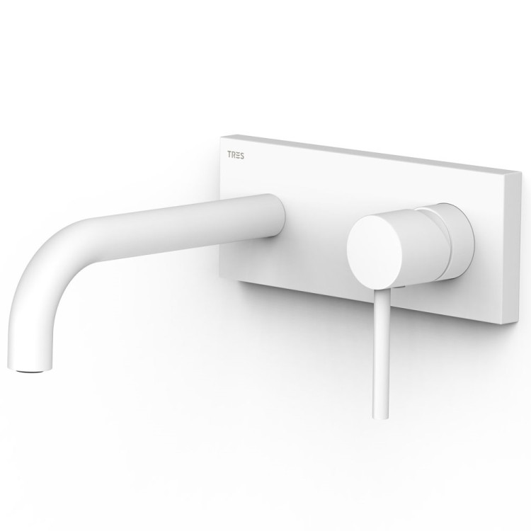 Iebūvējamā izlietnes maisītāja TRES STUDY dekoratīvā daļa 18cm, balts matēts, 26230031BM