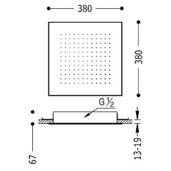 Dušas galva TRES Antilime 38x38 cm, 134944