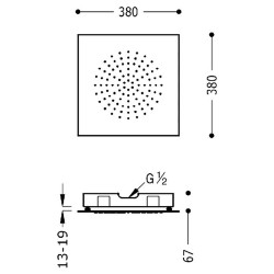 Dušas galva TRES Antilime 38x38 cm, 29995301