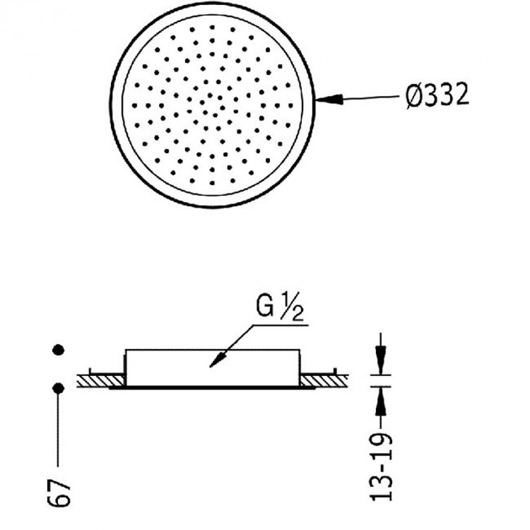 Dušas galva TRES Antilime D33 cm, hroms 134715