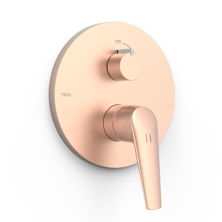 Vannas un dušas iebūvējamā maisītāja dekoratīvā daļa TRES FUJI, matēts rozā zelts 28128110OPM