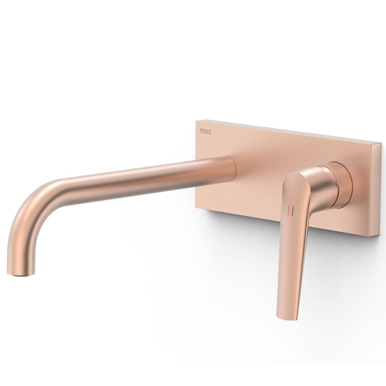 Iebūvējamā izlietnes maisītāja Tres FUJI dekoratīvā daļa 24 cm, matēts rozā zelts