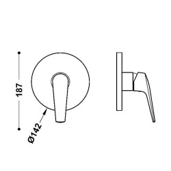 Dušas iebūvējamā maisītāja dekoratīvā daļa TRES FUJI, matēts rozā zelts 28127810OPM