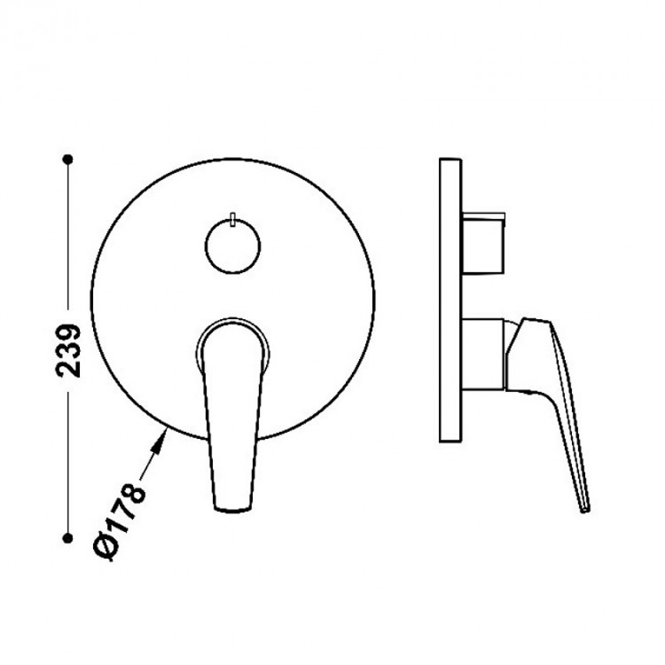 Vannas un dušas iebūvējamā maisītāja dekoratīvā daļa TRES FUJI, melns 28128110NM