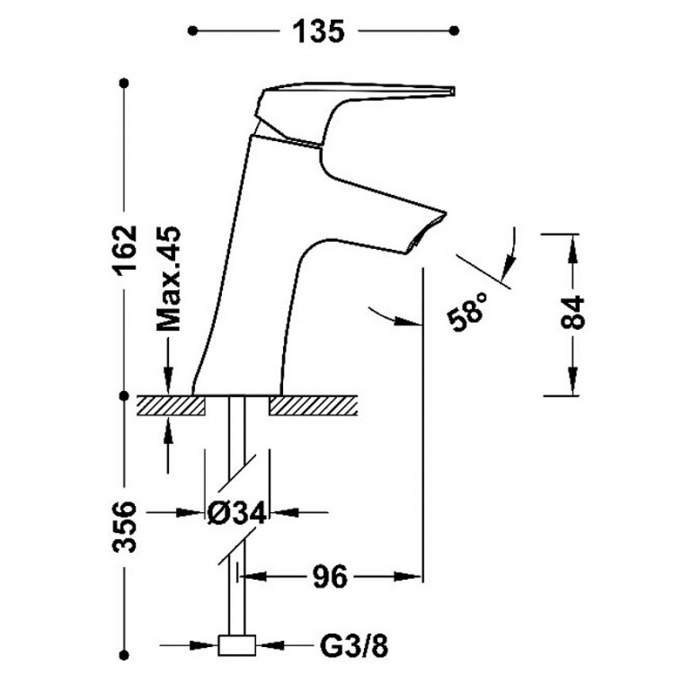 Izlietnes maisītājs TRES FUJI ECO, 28110402NM