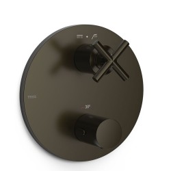 Vannas un dušas iebūvējamā termostata maisītāja dekoratīvā daļa TRES MONT BLANC, melna bronza 28325001KMB