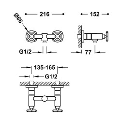 Dušas maisītājs ar dušu TRES MONT BLANC, matēts rozā zelts 28316301OPM