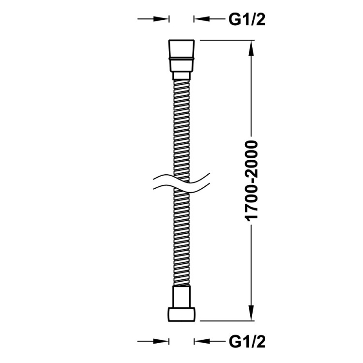 Dubultā vijuma dušas šļūtene TRES 1.7m, staipīga, 913483080