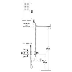Termostata dušas sistēma TRES SLIM 2-ceļu , 30725205