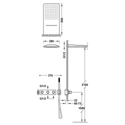Termostata dušas sistēma TRES SLIM 3-ceļu , 30725305