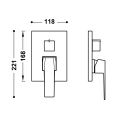Dušas iebūvējamā maisītāja dekoratīvā daļa TRES SLIM, balts matēts 20227310BM