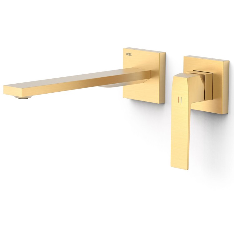 Iebūvējamā izlietnes maisītāja TRES SLIM dekoratīvā daļa 24cm, zelts matēts, 20230022OM