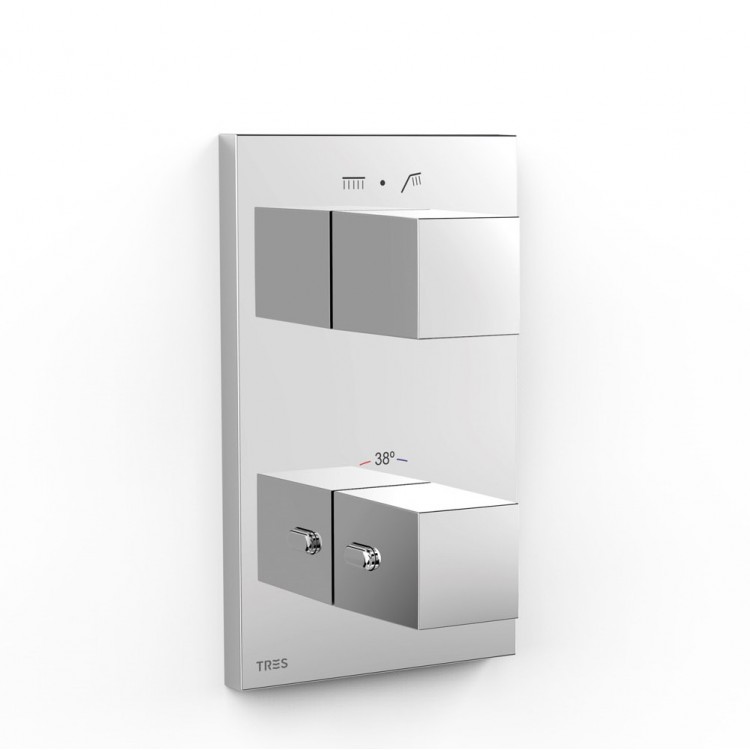 Vannas un dušas iebūvējamā termostata maisītāja dekoratīvā daļa TRES Therm-Box, 00625001