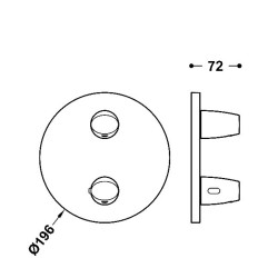 Vannas un dušas iebūvējamā termostata maisītāja dekoratīvā daļa TRES Therm-Box, 28125001NM