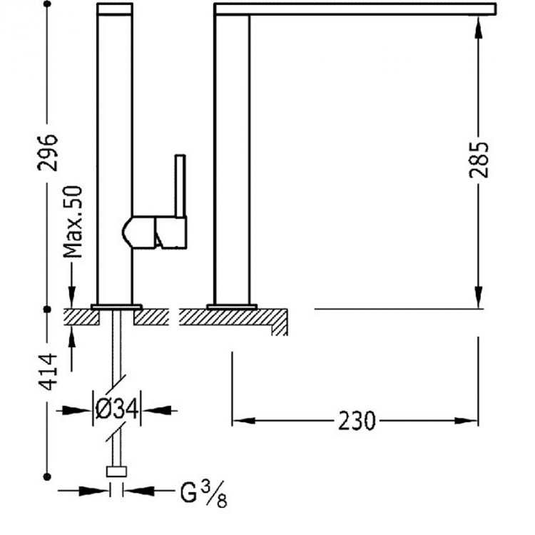 Virtuves izlietnes maisītājs MAX-TRES, hroms 06248801