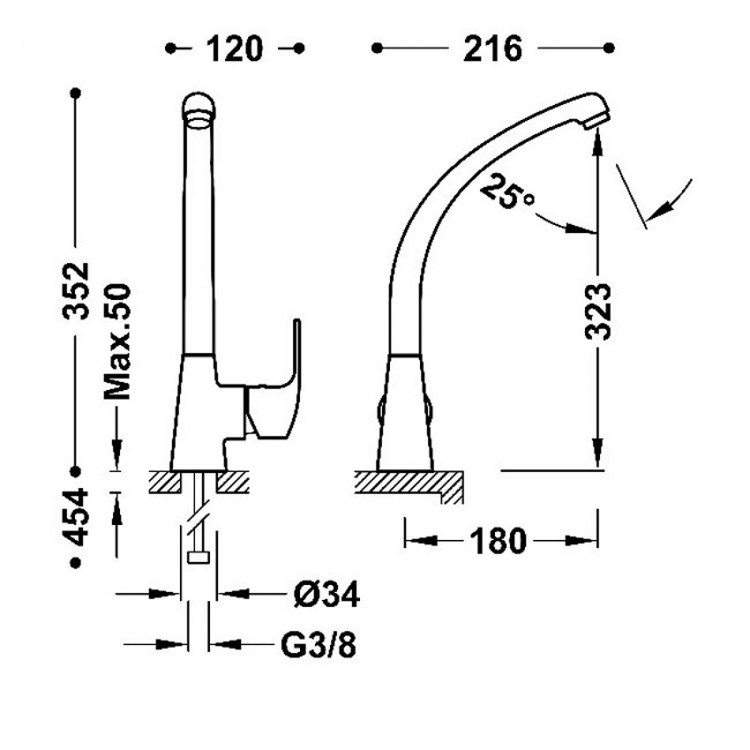 Virtuves izlietnes maisītājs K-TRES, hroms 06944701