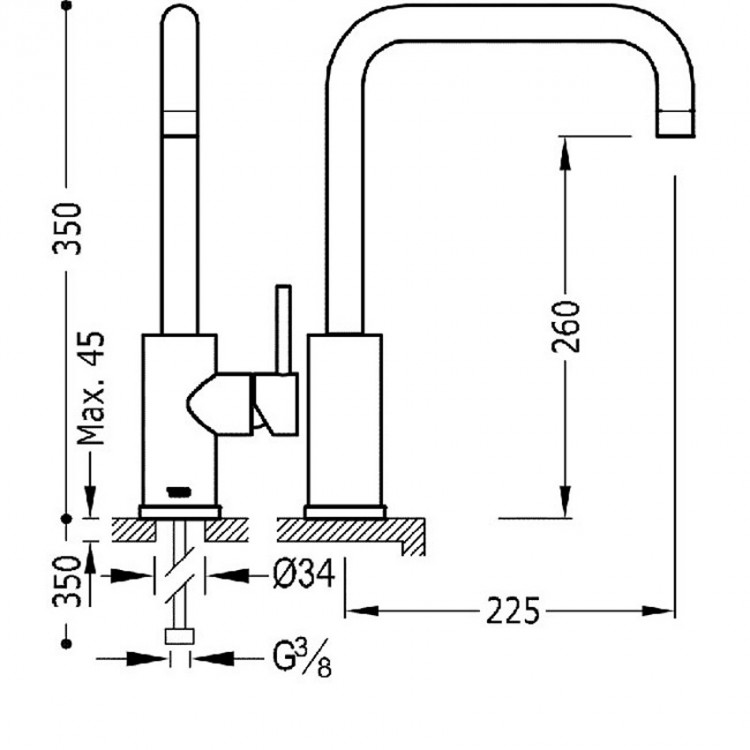 Virtuves izlietnes maisītājs MAX-TRES, hroms 162541