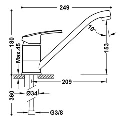 Virtuves izlietnes maisītājs TRES Kitchen, hroms 17033302