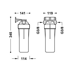 Ūdens attīrīšanas filtra korpus ar kārtridžu Tres Seven+, 29945303