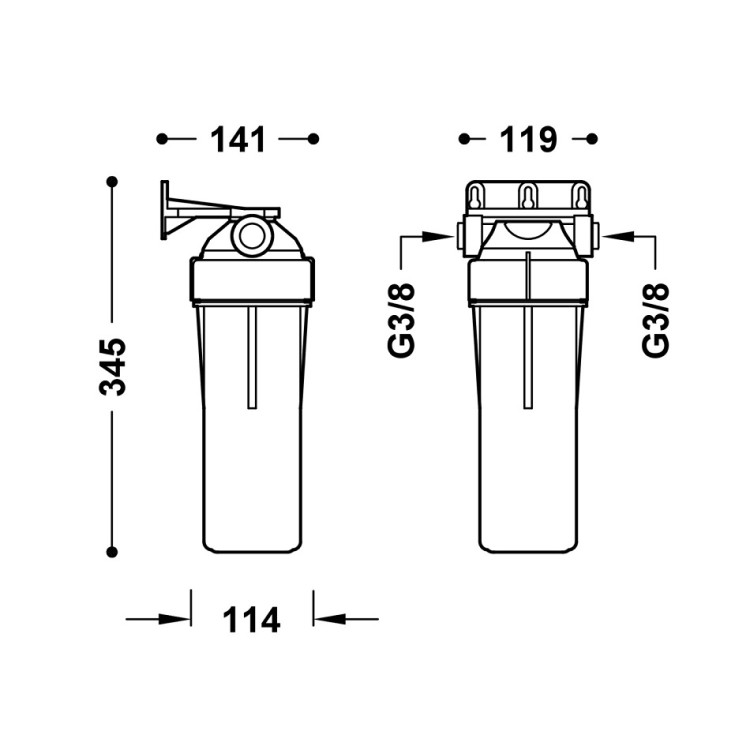 Ūdens attīrīšanas filtra korpus ar kārtridžu Tres Seven+, 29945303