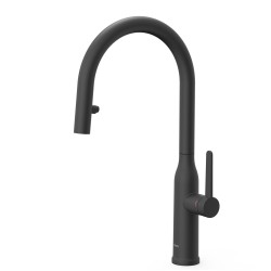 Virtuves izlietnes maisītājs ar izvelkamu izteku, melns matēts 23043802NM