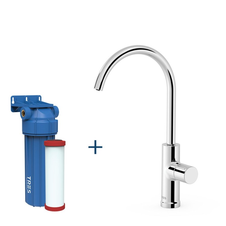 Virtuves izlietnes krāns dzeramajam ūdenim TRES ar filtru, 23050401