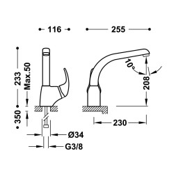 Virtuves izlietnes maisītājs TRES Kitchen, hroms 172440