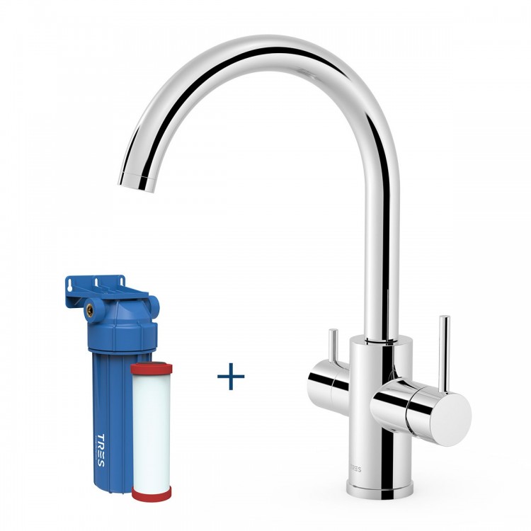 Virtuves izlietnes maisītājs dzeramajam ūdenim TRES Dual, 23045402