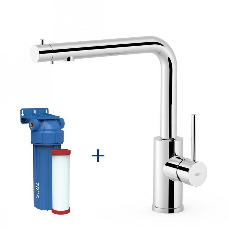 Virtuves izlietnes maisītājs dzeramajam ūdenim TRES Dual, 23045403