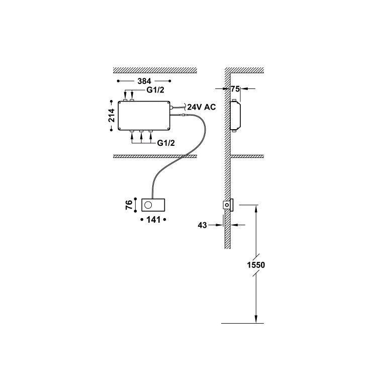 Elektroniskais termostats TRES Shower Technology 3-ceļu, 49288398