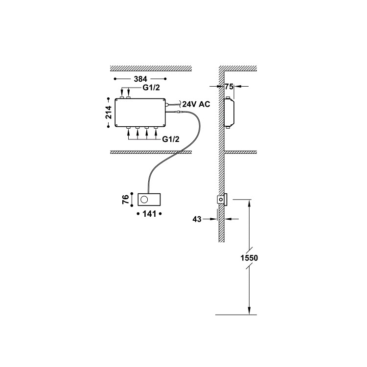 Elektroniskais termostats TRES Shower Technology 4-ceļu, 49286499