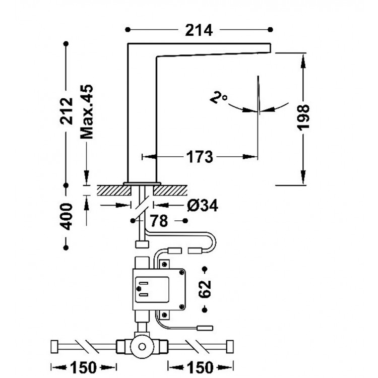 Izlietnes maisītājs SLIM-TRES 230/6V, 20261320NM