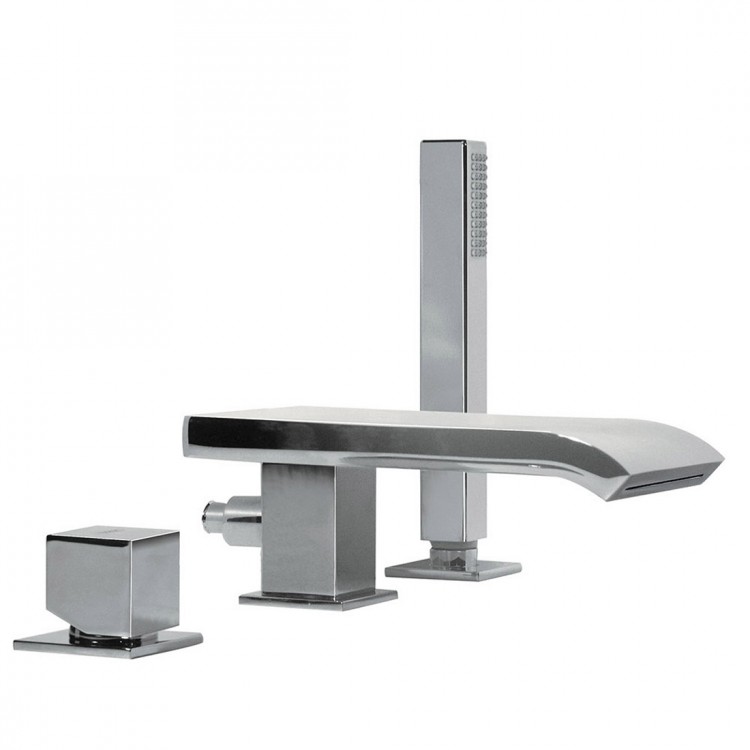 Vannas maisītājs uz vannas malas ar kaskādi Cuadro-TRES 3-daļīgs, 10716102