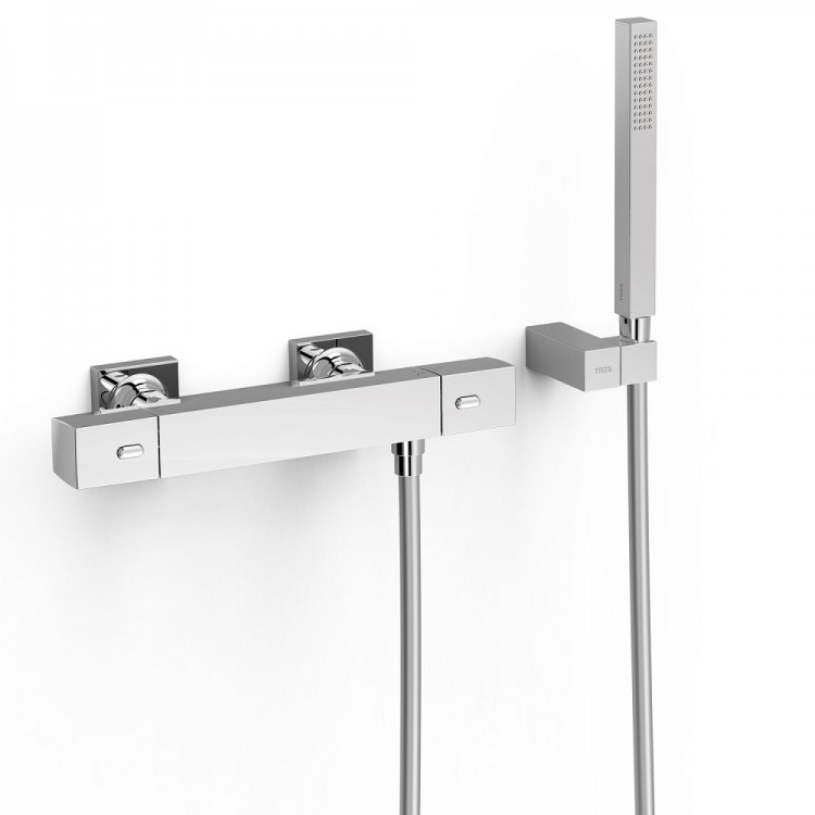 Termostata dušas maisītājs ar dušu TRES OVER-WALL, hroms 19016469