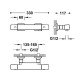 Termostata dušas maisītājs ar dušu TRES OVER-WALL, tērauds 19016469AC