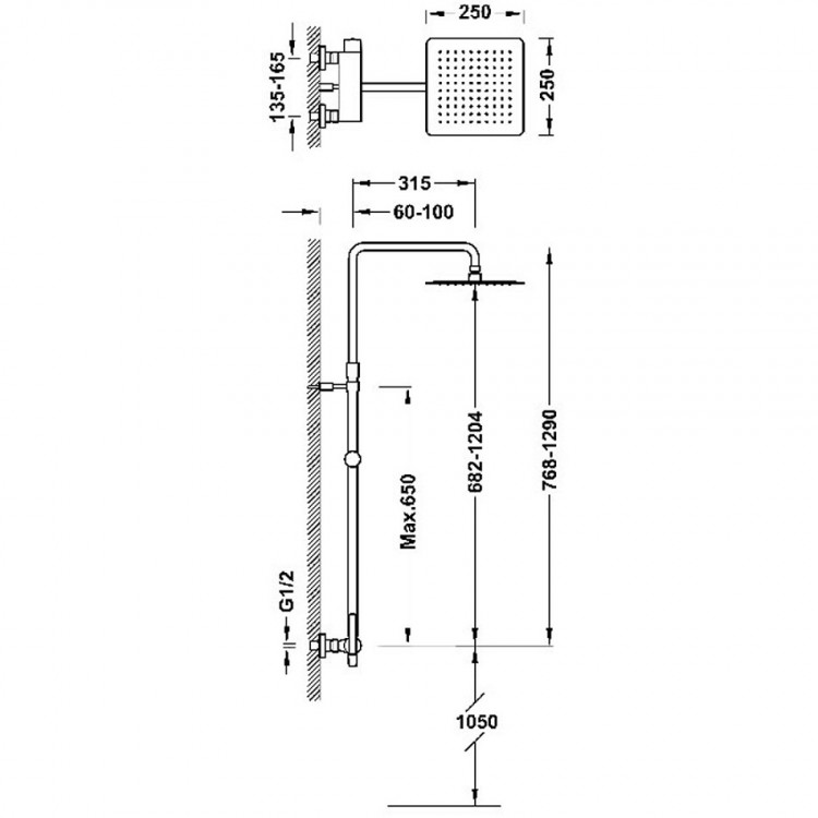 Dušas sistēma LEX TRES, hroms 08119701