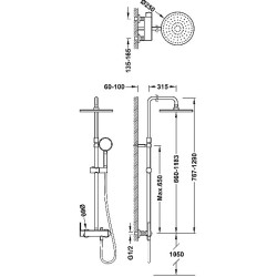 Dušas sistēma LEX TRES, hroms 08119702
