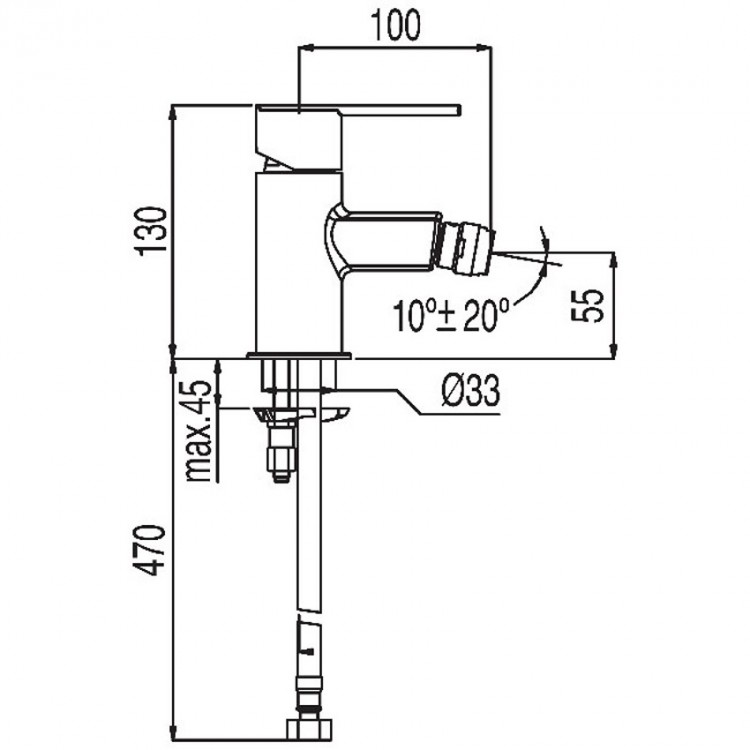 Bidē maisītājs LEX-TRES, hroms 181120