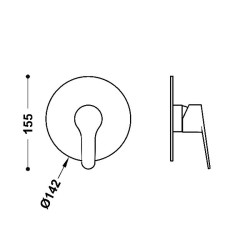 Dušas iebūvējamā maisītāja dekoratīvā daļa BASE-TRES, hroms 21527810