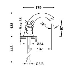 Izlietnes maisītājs CLASIC-TRES, 24210201
