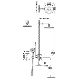 Dušas sistēma iebūvējamā CANIGO-TRES Rapid-Box, 21728004