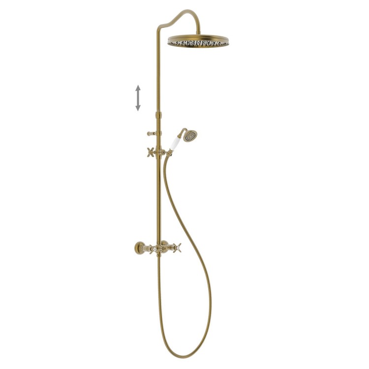 Dušas sistēma TRES Clasic, matēts vecināts misiņš 24219102LM