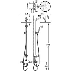 Termostata dušas sistēma TRES CLASIC, hroms 24219501